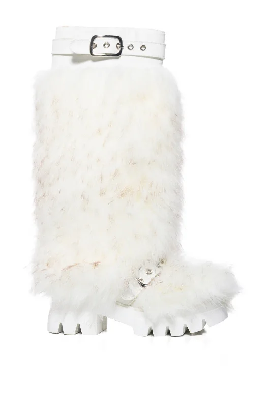 AZALEA WANG TOMMIE WHITE FURRY BOOT