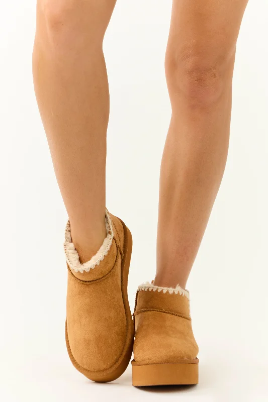 Brown Sugar Suede Platform Ankle Boots