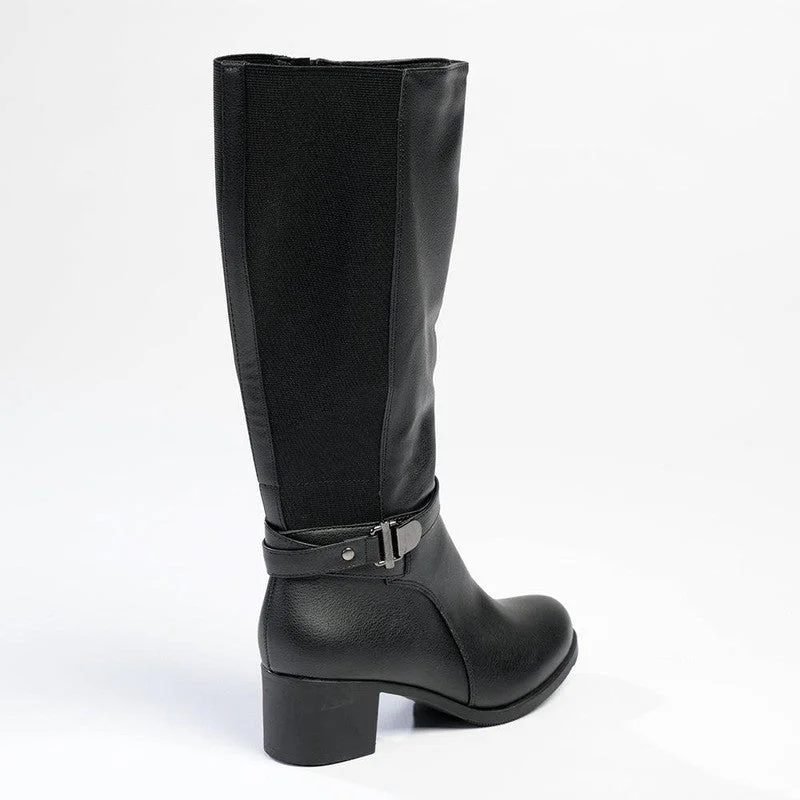 Franco Rossi Gina Shaft Boot With Gusset - Black