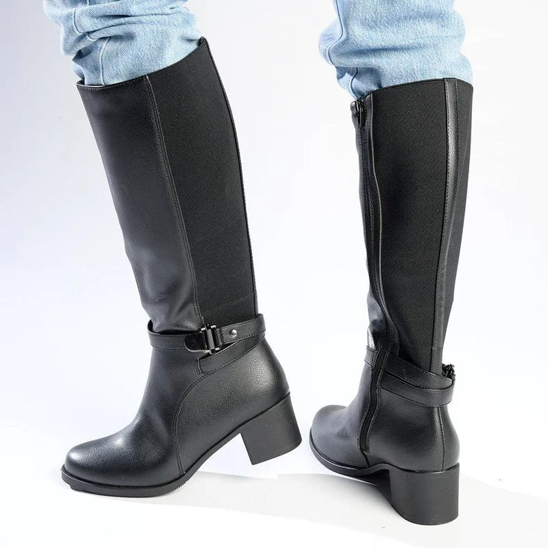 Franco Rossi Gina Shaft Boot With Gusset - Black