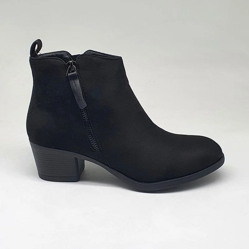 Madison Fay Gusset Side Zip Ankle Boot - Black