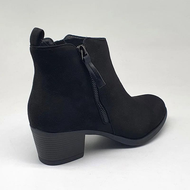 Madison Fay Gusset Side Zip Ankle Boot - Black