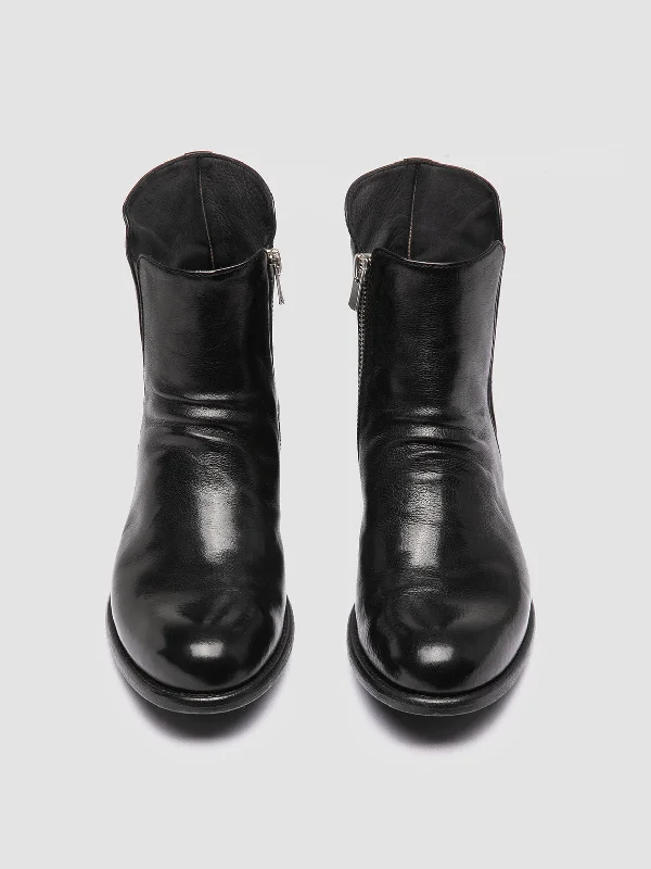 LIS 001 - Black Leather Zipped Boots