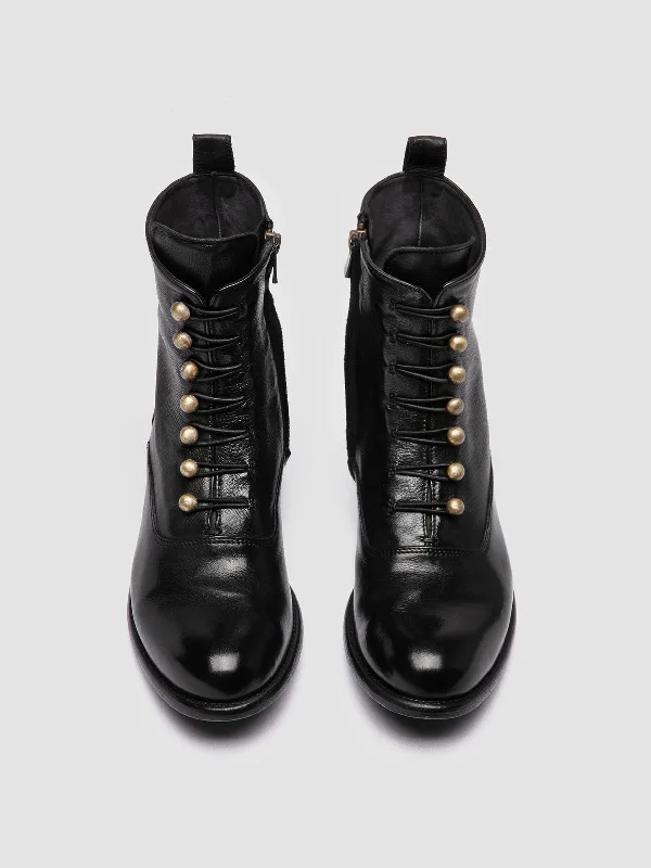 LIS 006 - Black Leather Zipped Boots