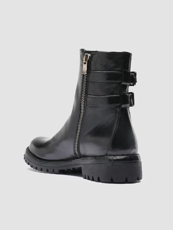 LORAINE 002 - Black Leather Ankle Boots