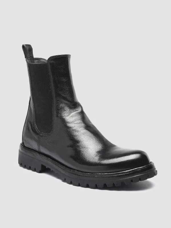 LORAINE 004 - Black Leather Chelsea Boots