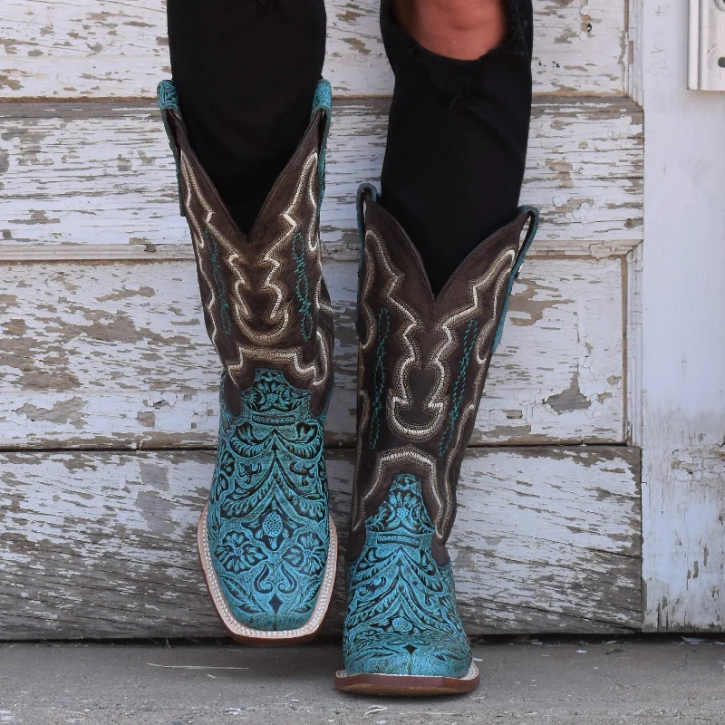 Turquoise Tooled Leather Boots