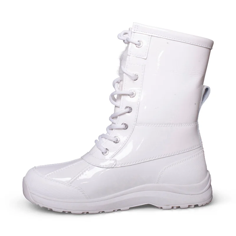 UGG Adirondack III Patent White Boots - Women's