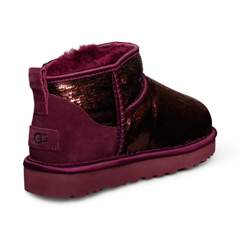 UGG Classic Ultra Mini Mirror Ball Wild Grape Boots - Women's