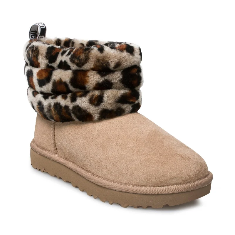 UGG Fluff Mini Quilted Leopard Amphora Boots - Women's