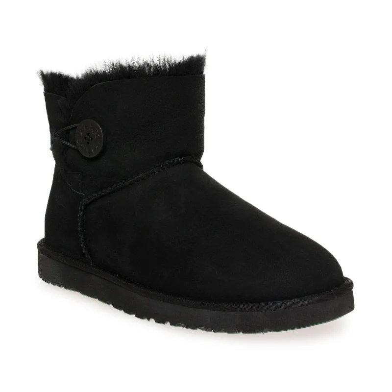 UGG Mini Bailey Button II Black Boots - Women's