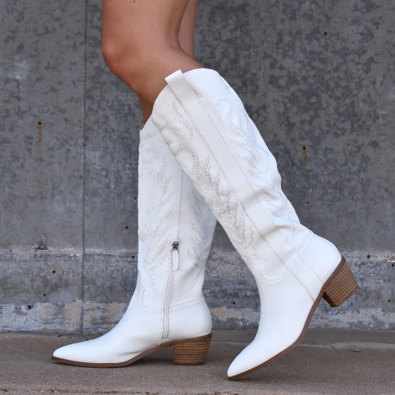 White Waco Whipstitch Cowgirl Boots