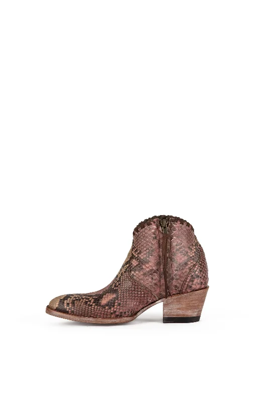 Allens Brand - Dixie Python - Almond Toe - Natural & Pink