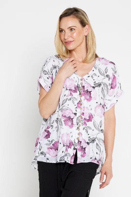 Gemma Top - Soft Pink Floral