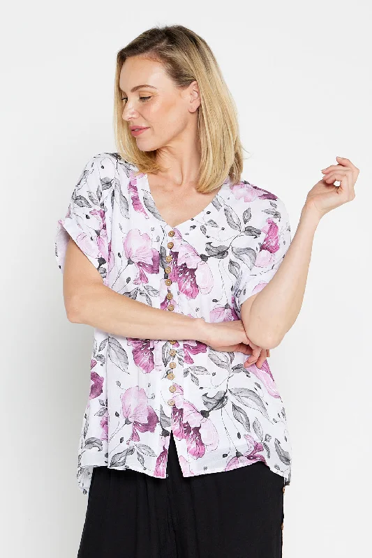 Gemma Top - Soft Pink Floral