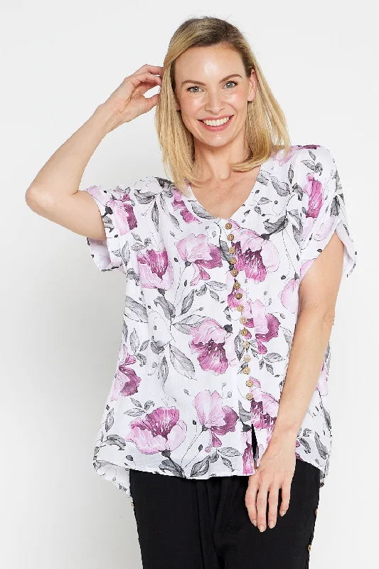 Gemma Top - Soft Pink Floral