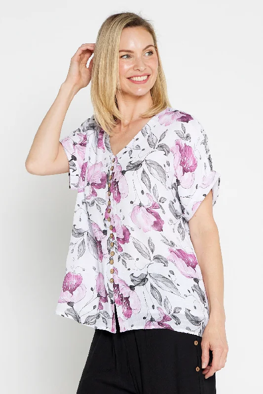 Gemma Top - Soft Pink Floral