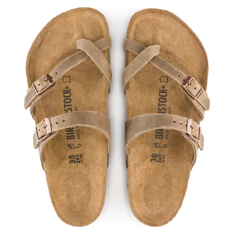 WOMEN'S BIRKENSTOCK MAYARI OILED LEATHER | TABACCO BROWN