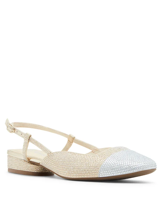 Cindy Crystal slingback flat