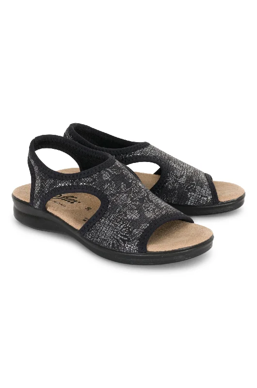 Italian made Neopene Sandal | BLACK | TUSCANY AB