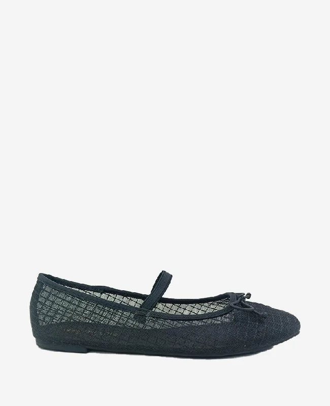 Myra Mesh Leather Ballet Flat