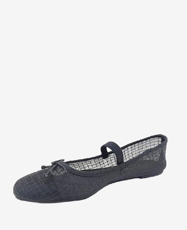 Myra Mesh Leather Ballet Flat