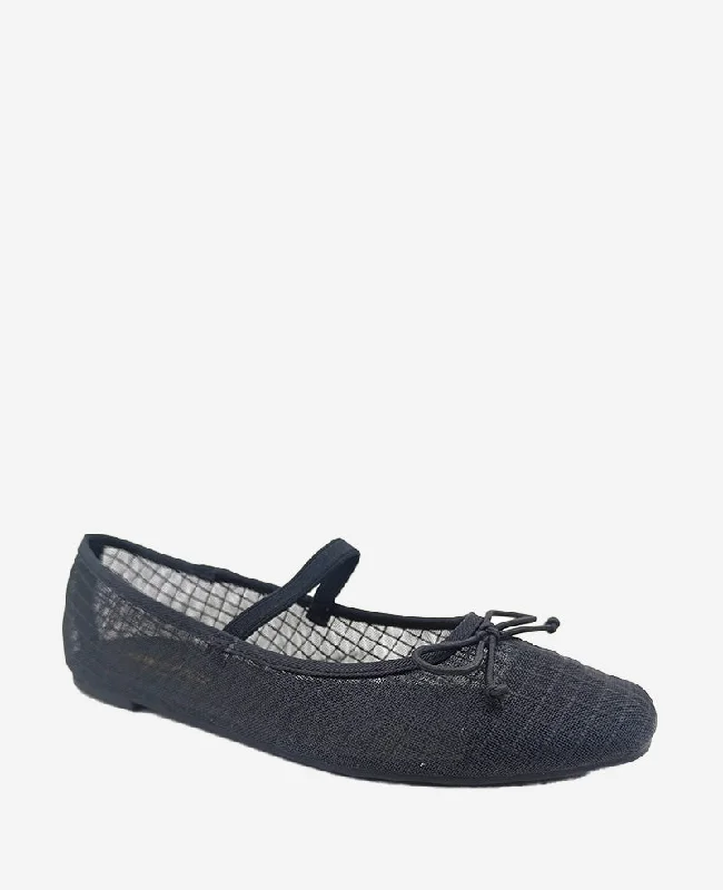 Myra Mesh Leather Ballet Flat