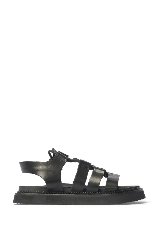 record sandal - black