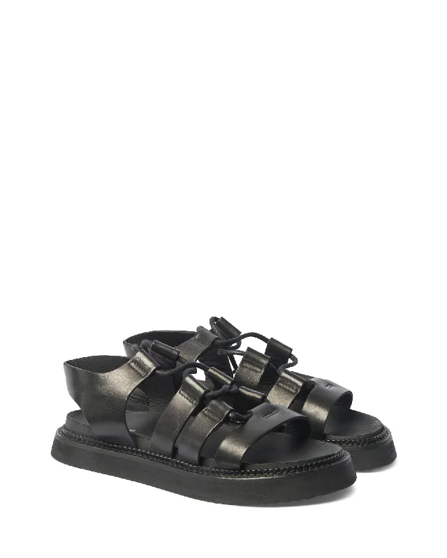 record sandal - black