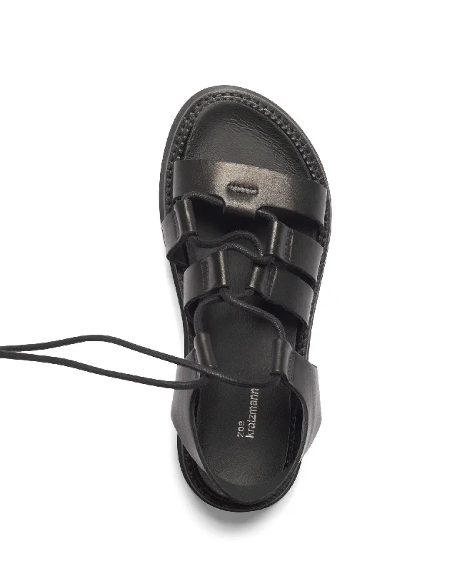 record sandal - black