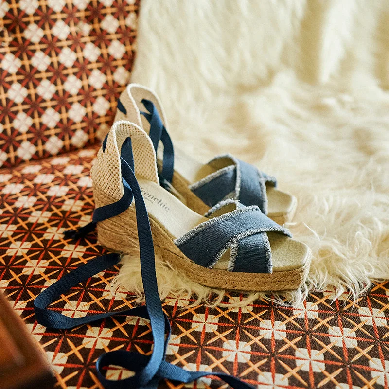 Sandal Espadrille in Navy