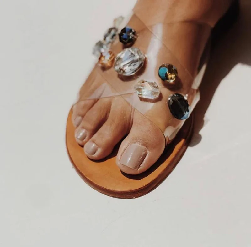 Flat Crystal Sandal