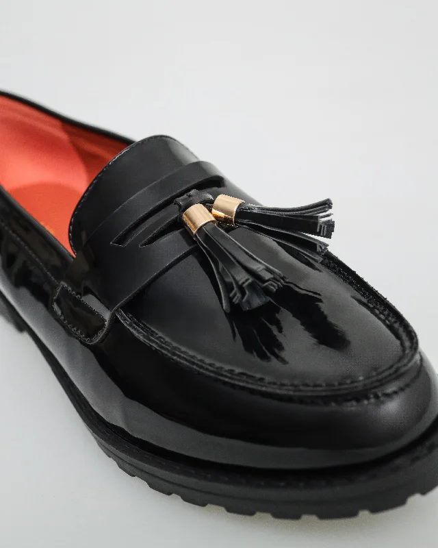 Tomaz FL041 Ladies Tassel Loafers (Black)