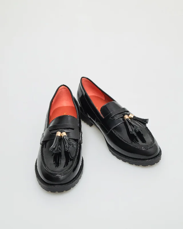 Tomaz FL041 Ladies Tassel Loafers (Black)