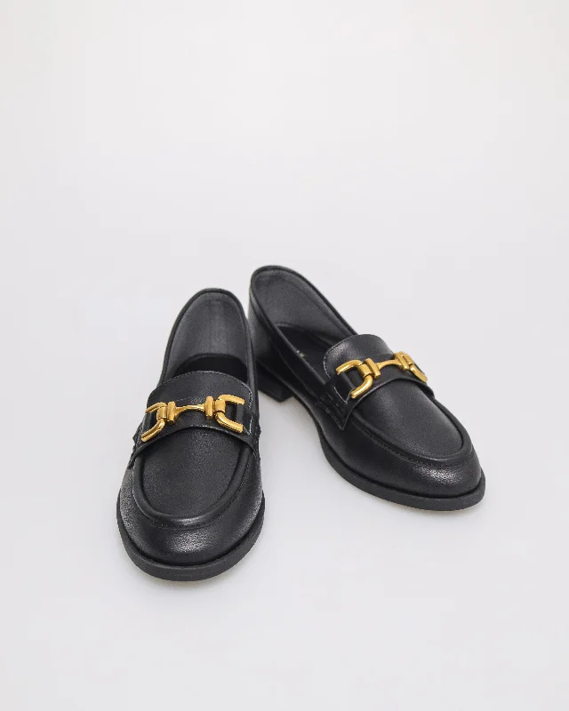 Tomaz FL063 Ladies Buckle Loafers (Black)