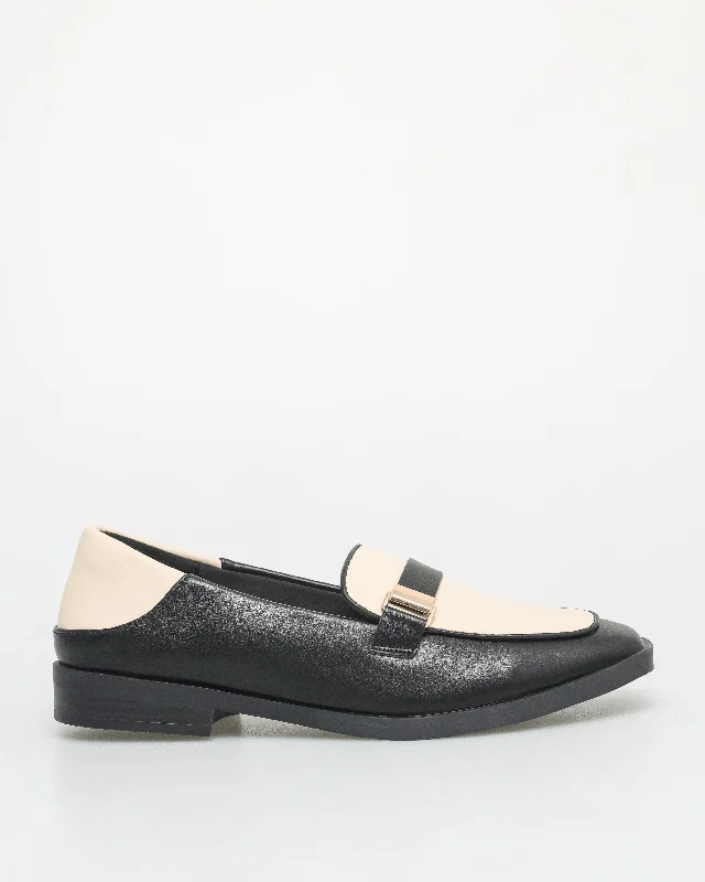 Tomaz NN276 Ladies Two Tones Loafers (Black/Cream)