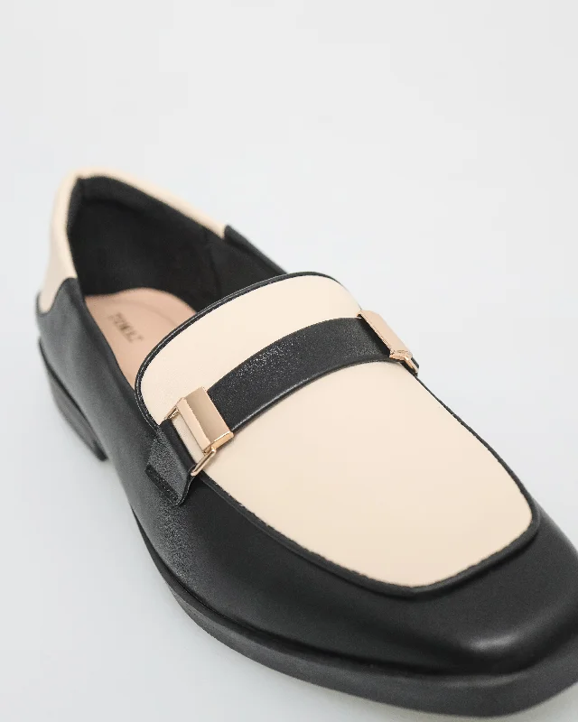 Tomaz NN276 Ladies Two Tones Loafers (Black/Cream)