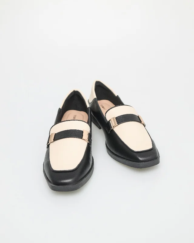 Tomaz NN276 Ladies Two Tones Loafers (Black/Cream)