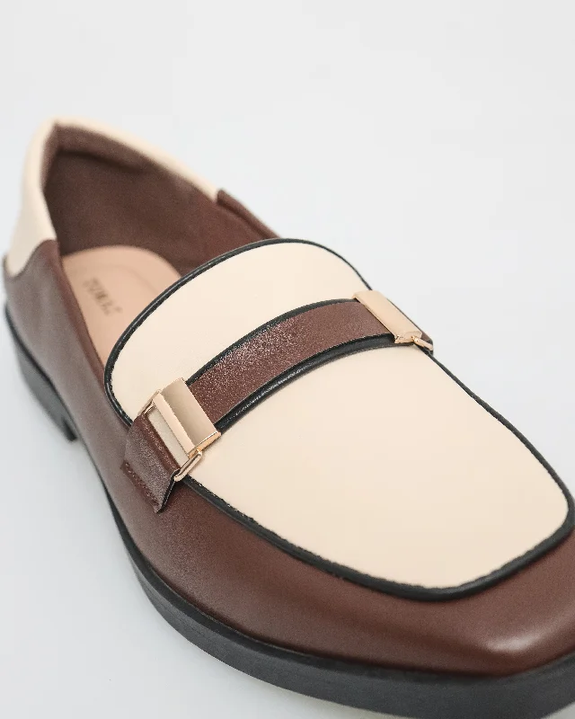 Tomaz NN276 Ladies Two Tones Loafers (Coffee/Cream)