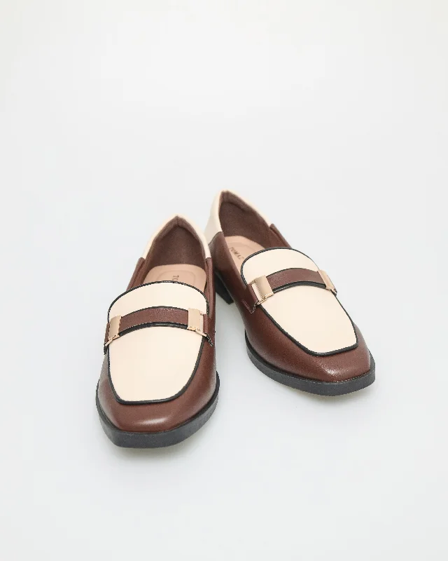 Tomaz NN276 Ladies Two Tones Loafers (Coffee/Cream)