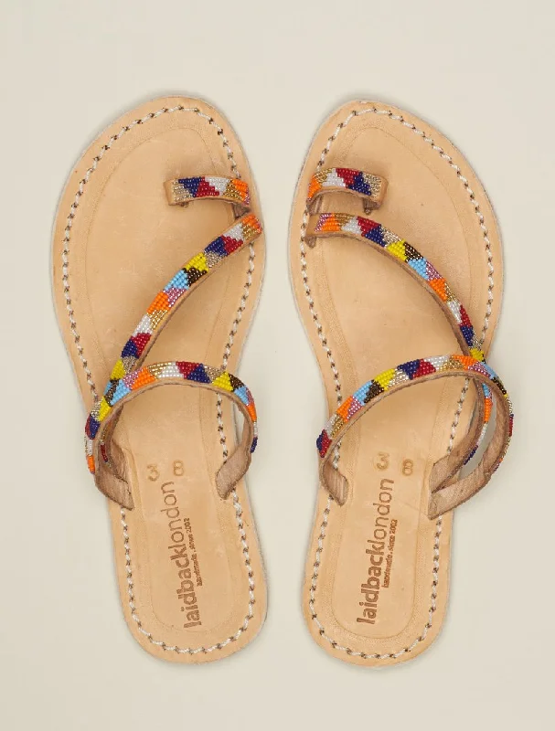 Diani Flat Leather Sandal Tribal