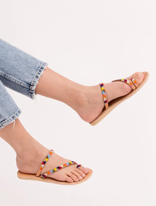 Diani Flat Leather Sandal Tribal