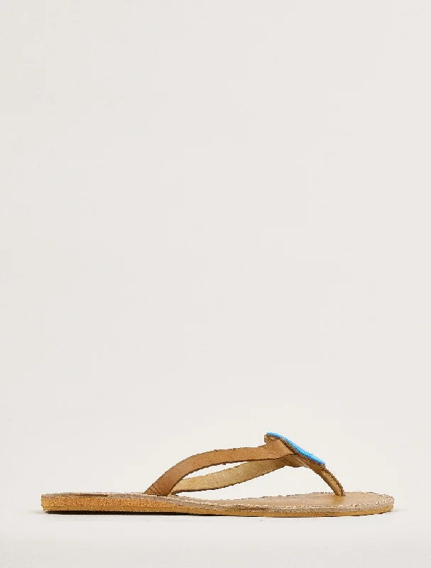 Doli Flat Leather Sandal Turquoise