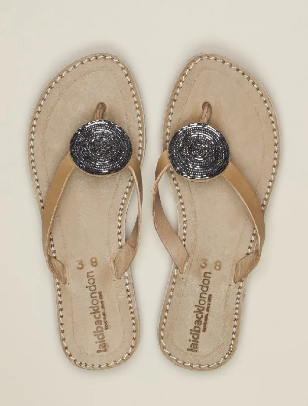 Doli SSB Tan Leather Sandal Gun Metal