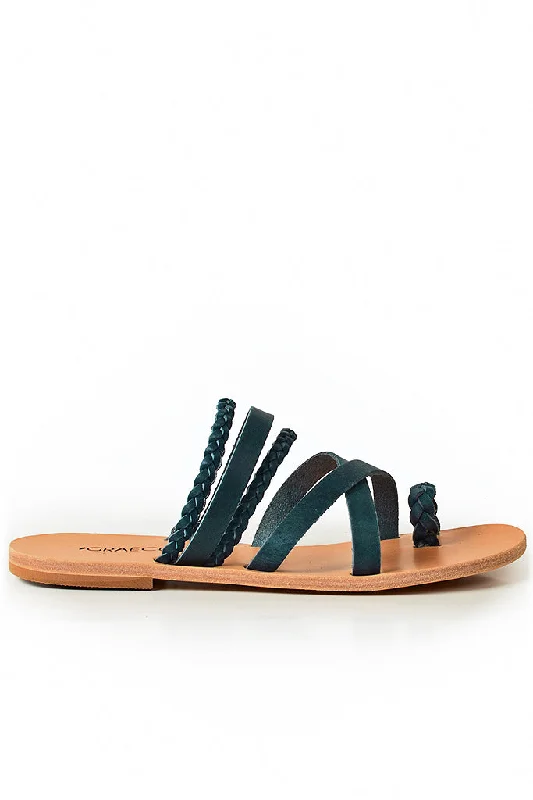 Themis Blue Leather Sandals