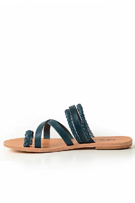 Themis Blue Leather Sandals