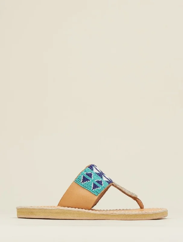 Heron Lp Leather Sandal Aqua