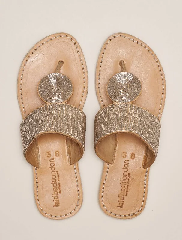 Heron LP Leather Sandal Silver