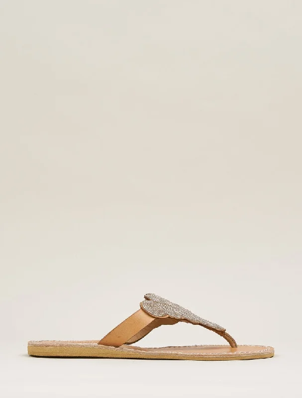 Laith Flat Leather Sandal Silver