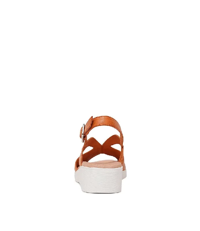 Megan Bright Orange Leather Sandals